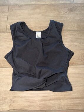 Five Dancewear Black Sleeveless Crop Top with twist knot detail adult small